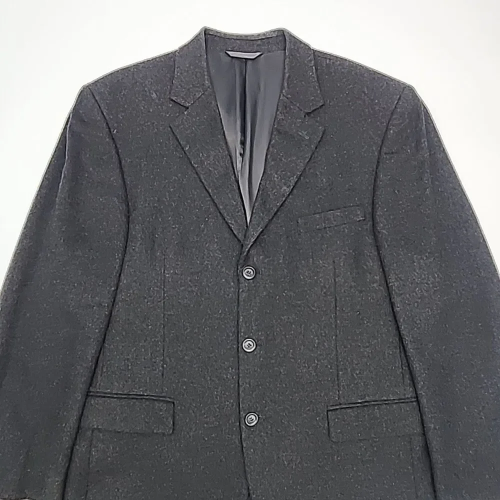 Andrew Fezza Blazer Sport Coat Jacket Wool Silk Cashmere Gray Sz 42R Men Carver